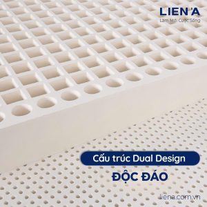 Nệm Cao Su Thiên Nhiên Liên Á Classic chính hãng, đàn hồi tốt và thoáng khí.