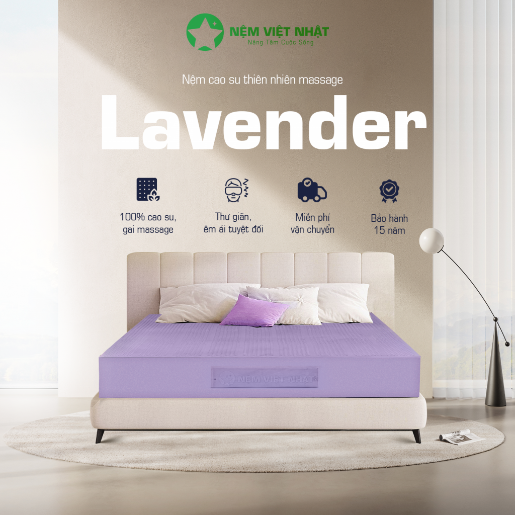 15. Nệm cao su Massage Việt Nhật Lavender