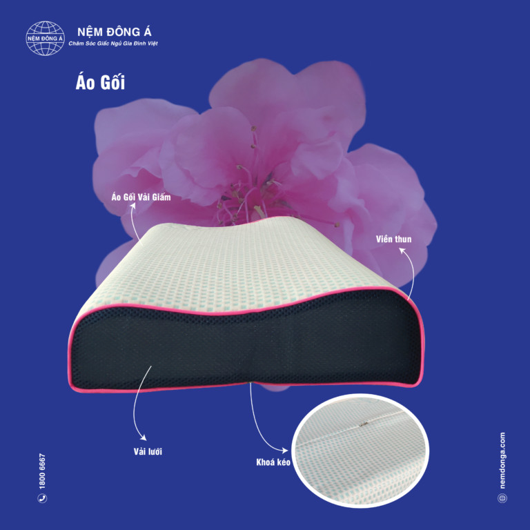 COMBO 2 Gối Nằm Cao Cấp - Gối Cao Su Thiên Nhiên Đông Á Kích Thước 40x60 - Ảnh 6