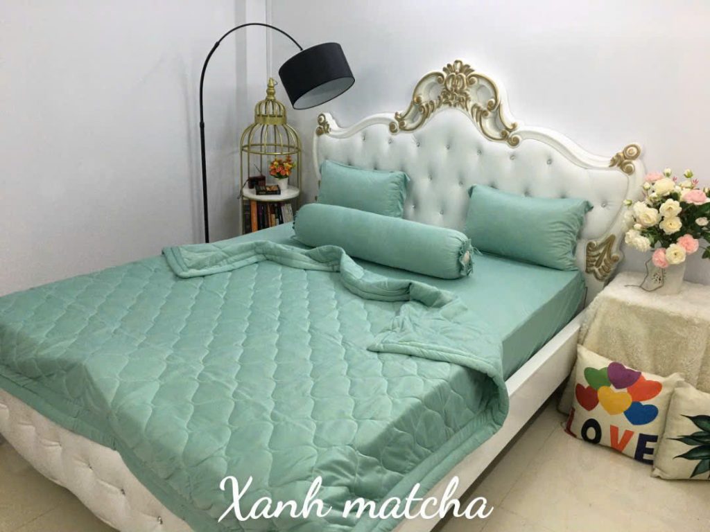 Bộ ga thun lạnh Basic 5 món có chăn cao cấp