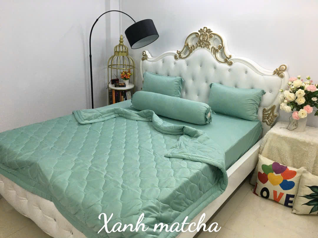 Bộ ga thun lạnh Basic 5 món có chăn cao cấp