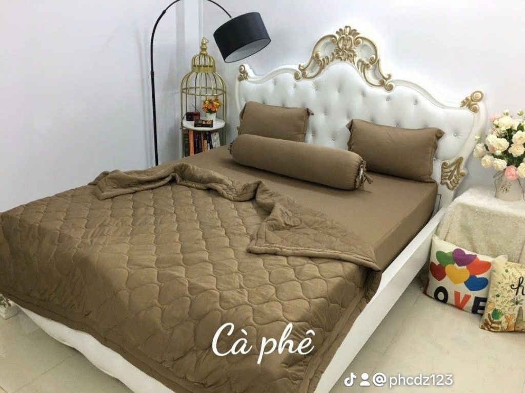 Nâng tầm trải nghiệm giấc ngủ với Bộ ga thun lạnh trơn basic 5 món có chăn