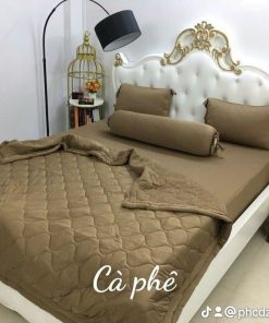 Nâng tầm trải nghiệm giấc ngủ với Bộ ga thun lạnh trơn basic 5 món có chăn