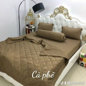 Nâng tầm trải nghiệm giấc ngủ với Bộ ga thun lạnh trơn basic 5 món có chăn